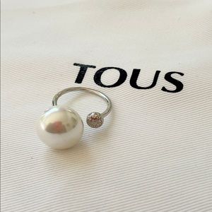 tous pearl silver ring